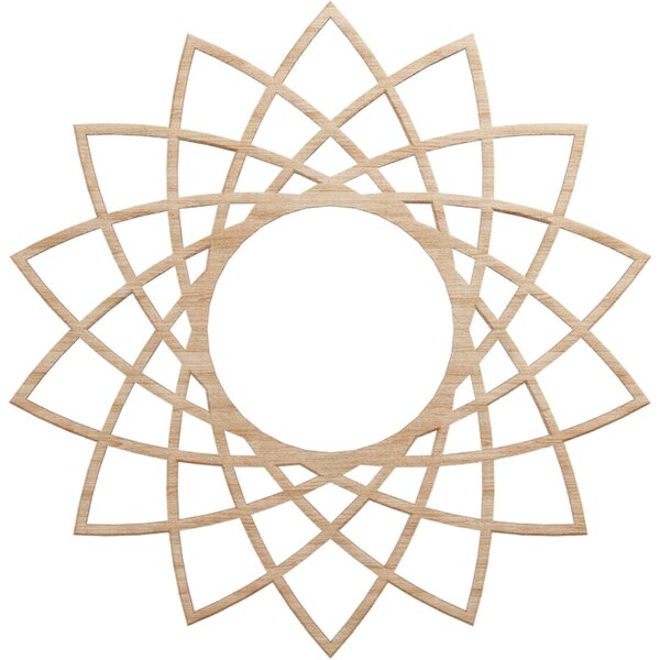 Ekena Millwork Eleanor Wood Fretwork Pierced Ceiling Medallion, Alder, 20"OD x 7 3/4"ID x 3/8"T CMWP20X20X0375EAAL - main